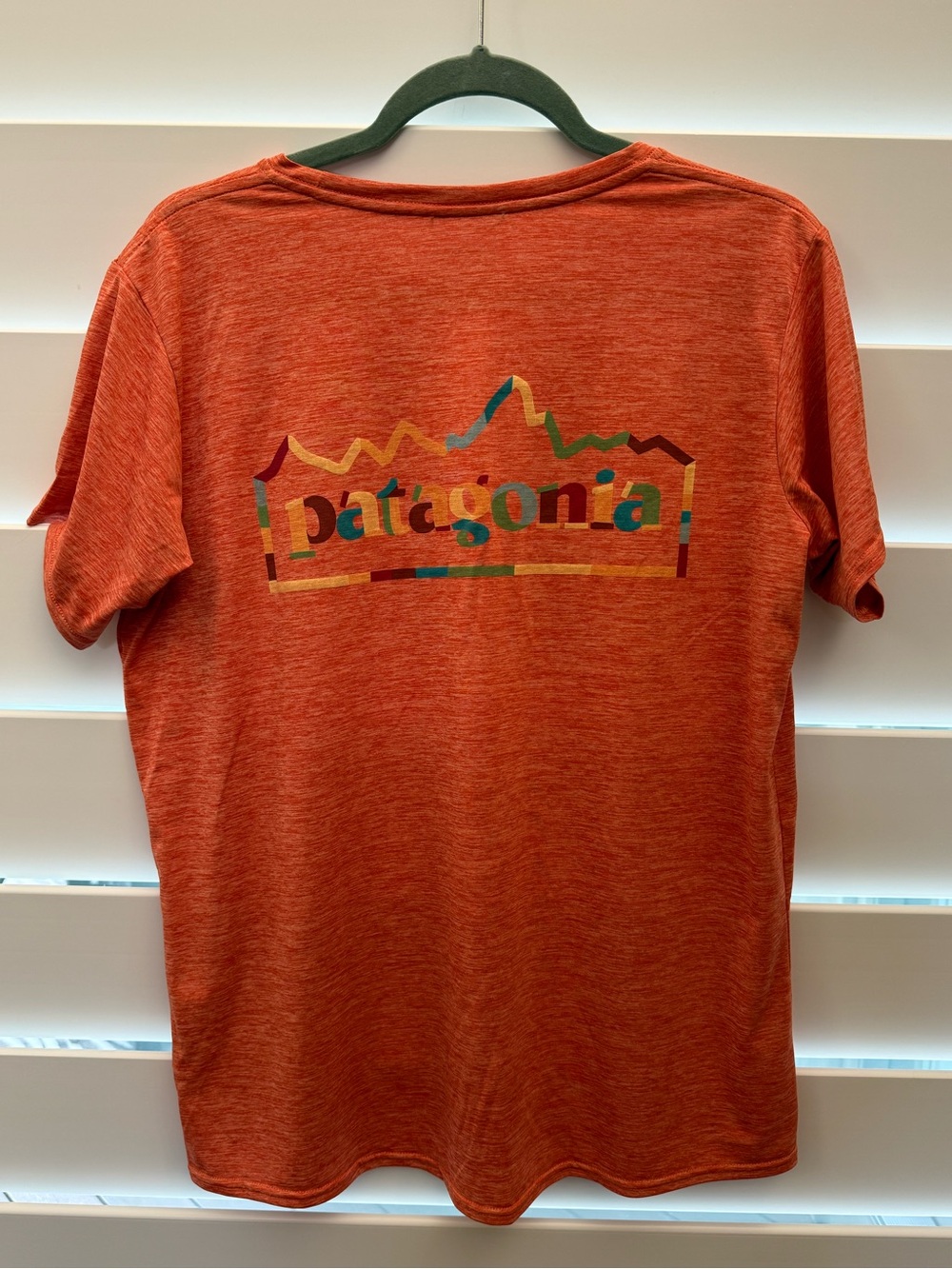 Patagonia Orange Capoline Short Sleeve Women's Tee with Chest Logo